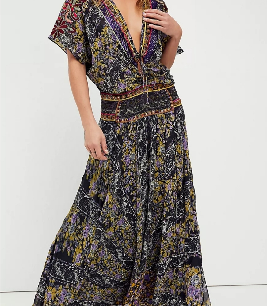 Free People Furnished Floral Maxi Dress